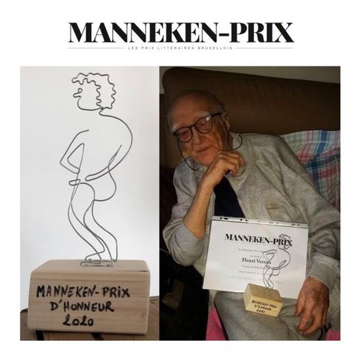 Henri Vernes reçoit le Manneken-Prix d'honneur