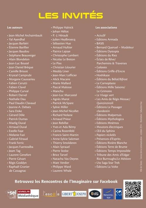 Les Rencontres de l'Imaginaire de Sèvres 2014