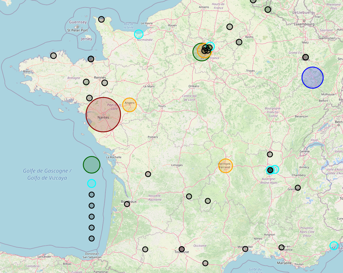 Carte des festivals (Réponses)