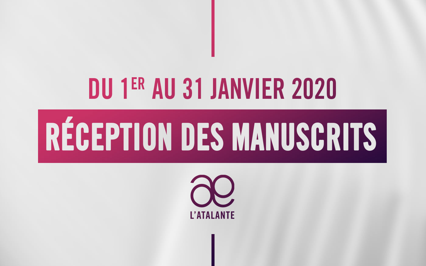 Photo de Les éditions L'Atalante reçoivent vos manuscrits en Janvier !
