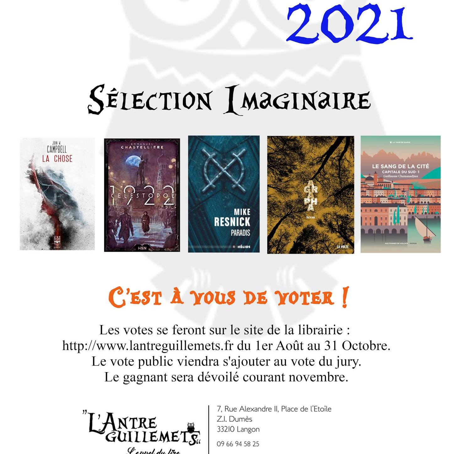La sélection 2021 du prix de L'Antre Guillemets