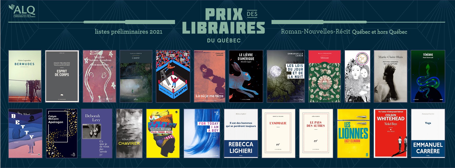 Les finalistes du prix des libraires du Québec 2021